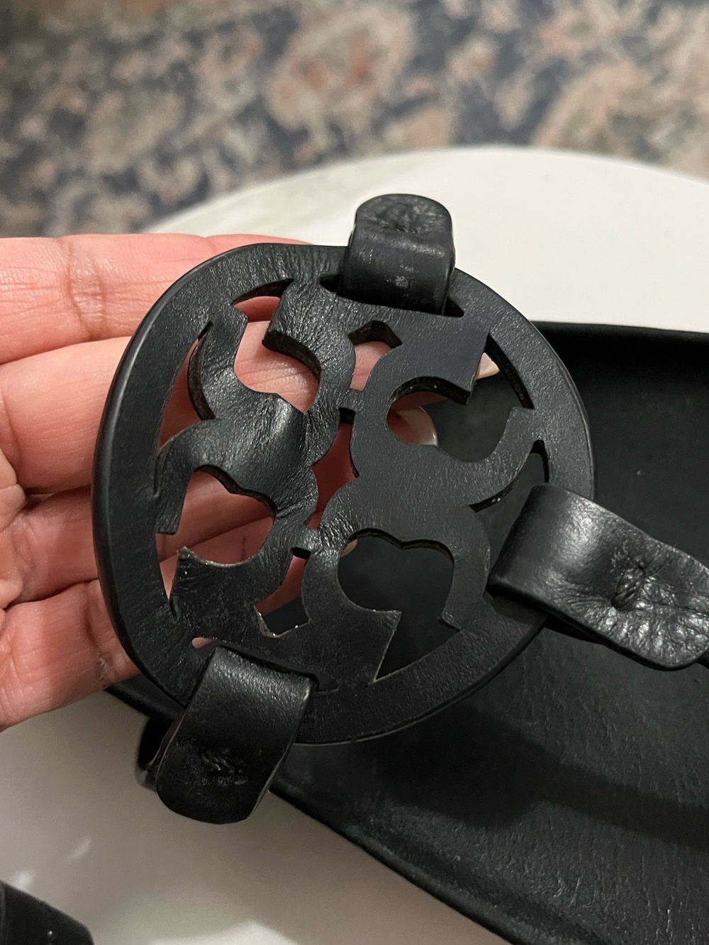 Tory Burch Black Miller Leather Sandals - Picture 3 of 12